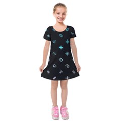 Noice, Dark, Gamer, Games, Gaming, Logo Kids  Short Sleeve Velvet Dress from ArtsNow.com