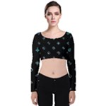 Noice, Dark, Gamer, Games, Gaming, Logo Velvet Long Sleeve Crop Top