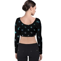 Velvet Long Sleeve Crop Top 