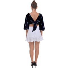 Tie Back Butterfly Sleeve Chiffon Top 