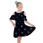 Noice, Dark, Gamer, Games, Gaming, Logo Kids  Shoulder Cutout Chiffon Dress