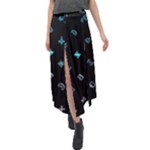 Noice, Dark, Gamer, Games, Gaming, Logo Velour Split Maxi Skirt