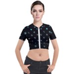 Noice, Dark, Gamer, Games, Gaming, Logo Short Sleeve Cropped Jacket