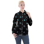 Noice, Dark, Gamer, Games, Gaming, Logo Women s Long Sleeve Pocket Shirt