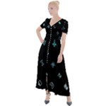 Noice, Dark, Gamer, Games, Gaming, Logo Button Up Short Sleeve Maxi Dress