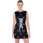 Noice, Dark, Gamer, Games, Gaming, Logo Lace Up Front Bodycon Dress