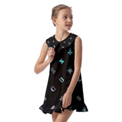 Kids  Pilgrim Collar Ruffle Hem Dress 