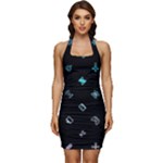 Noice, Dark, Gamer, Games, Gaming, Logo Sleeveless Wide Square Neckline Ruched Bodycon Dress