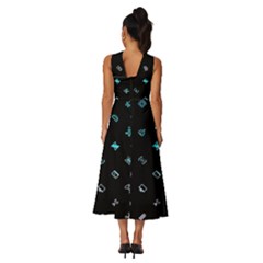 Sleeveless Cross Front Cocktail Midi Chiffon Dress 