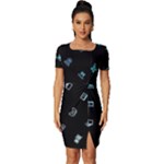 Noice, Dark, Gamer, Games, Gaming, Logo Fitted Knot Split End Bodycon Dress