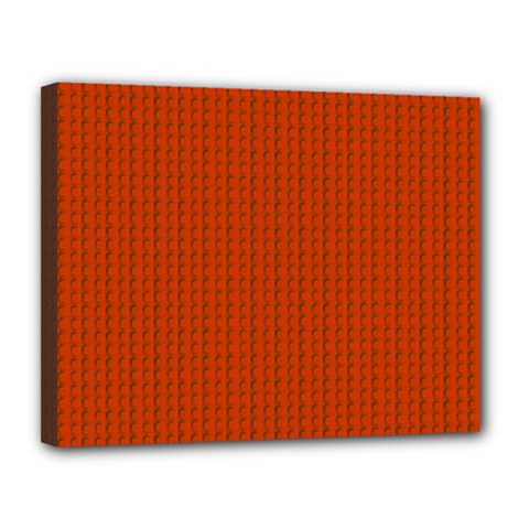 Orange Lego Texture Macro, Orange Dots Background Canvas 14  x 11  (Stretched) from ArtsNow.com