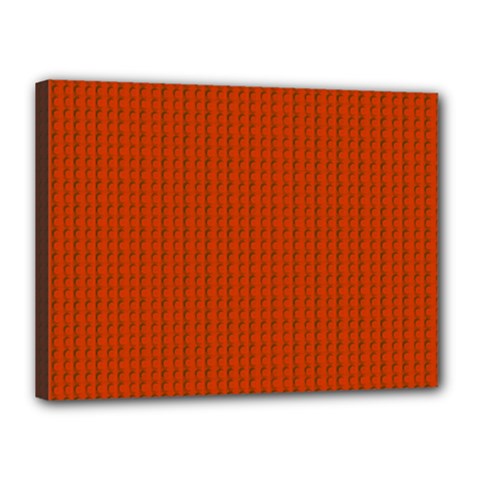 Orange Lego Texture Macro, Orange Dots Background Canvas 16  x 12  (Stretched) from ArtsNow.com