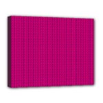 Purple Lego Texture Macro, Purple Dots Background Canvas 14  x 11  (Stretched)