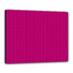 Purple Lego Texture Macro, Purple Dots Background Canvas 20  x 16  (Stretched)