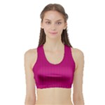 Purple Lego Texture Macro, Purple Dots Background Sports Bra with Border