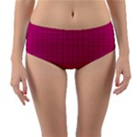 Purple Lego Texture Macro, Purple Dots Background Reversible Mid-Waist Bikini Bottoms