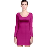 Purple Lego Texture Macro, Purple Dots Background Long Sleeve Velvet Bodycon Dress