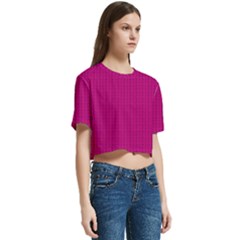 Women s Round Neck Short Sleeve Crop Top 