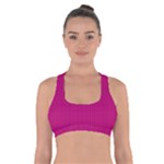 Purple Lego Texture Macro, Purple Dots Background Cross Back Sports Bra