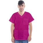 Purple Lego Texture Macro, Purple Dots Background Men s V-Neck Scrub Top