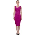 Purple Lego Texture Macro, Purple Dots Background Sleeveless Pencil Dress