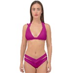 Purple Lego Texture Macro, Purple Dots Background Double Strap Halter Bikini Set