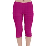 Purple Lego Texture Macro, Purple Dots Background Velvet Capri Leggings 