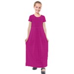 Purple Lego Texture Macro, Purple Dots Background Kids  Short Sleeve Maxi Dress