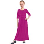 Purple Lego Texture Macro, Purple Dots Background Kids  Quarter Sleeve Maxi Dress