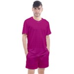 Purple Lego Texture Macro, Purple Dots Background Men s Mesh T-Shirt and Shorts Set