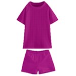 Purple Lego Texture Macro, Purple Dots Background Kids  Swim T-Shirt and Shorts Set