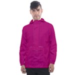 Purple Lego Texture Macro, Purple Dots Background Men s Front Pocket Pullover Windbreaker