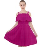 Purple Lego Texture Macro, Purple Dots Background Cut Out Shoulders Dress