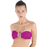 Purple Lego Texture Macro, Purple Dots Background Twist Bandeau Bikini Top