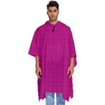 Purple Lego Texture Macro, Purple Dots Background Men s Hooded Rain Ponchos