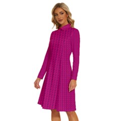 Long Sleeve Shirt Collar A-Line Dress 