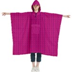 Purple Lego Texture Macro, Purple Dots Background Women s Hooded Rain Ponchos