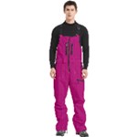 Purple Lego Texture Macro, Purple Dots Background Men s Front Zip Ski And Snowboard Bib Pants