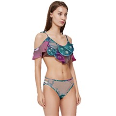 Ruffle Edge Tie Up Bikini Set	 