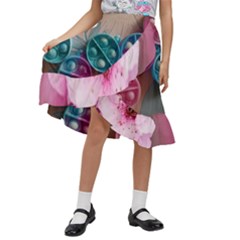 Kids  Ruffle Flared Wrap Midi Skirt 