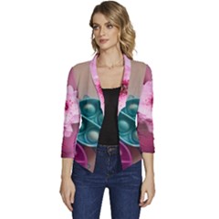 Women s Casual 3/4 Sleeve Spring Jacket 