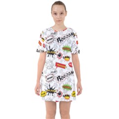 Sixties Short Sleeve Mini Dress 