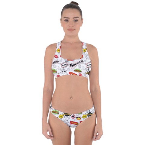 Pattern Seamless Texture Cartoon Cross Back Hipster Bikini Set from ArtsNow.com