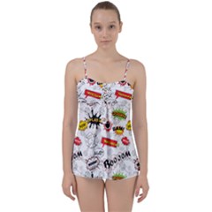 Pattern Seamless Texture Cartoon Babydoll Tankini Top from ArtsNow.com