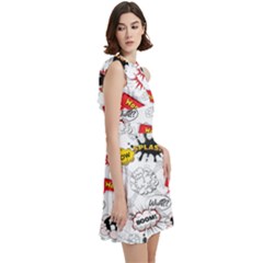 Cocktail Party Halter Sleeveless Dress With Pockets 