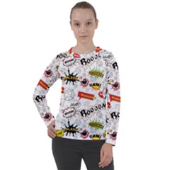 Pattern Seamless Texture Cartoon Women s Long Sleeve Raglan T