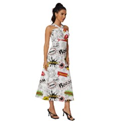 Sleeveless Cross Front Cocktail Midi Chiffon Dress 