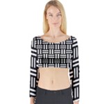 Frets Mosaic Pattern Geometric Long Sleeve Crop Top