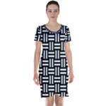 Frets Mosaic Pattern Geometric Short Sleeve Nightdress