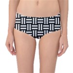 Frets Mosaic Pattern Geometric Mid-Waist Bikini Bottoms